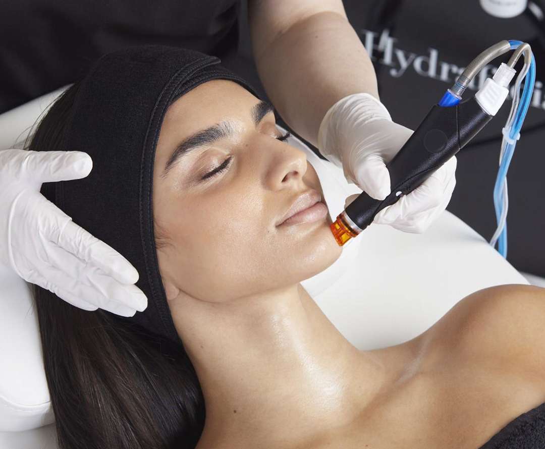 Hydrafacial treatment being performed
